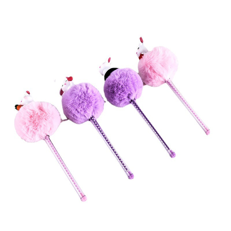 Wholesale Plush Rabbit Plastic Gel Pen