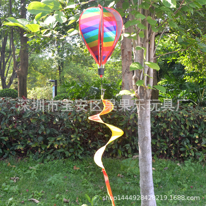 Wholesale Hot Sale Rainbow Hot Air Balloon National Flag Outdoor Decoration Windmill