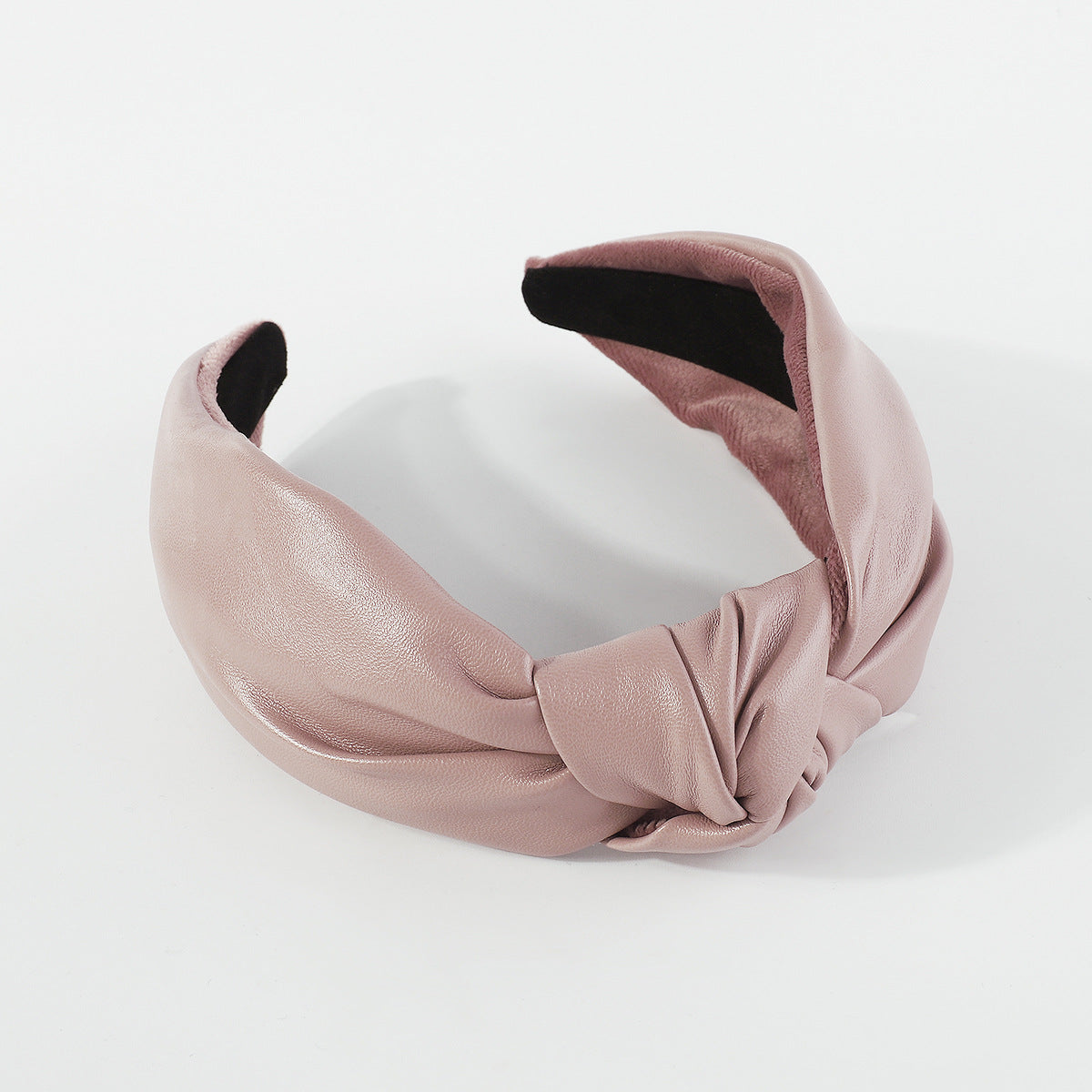 Wholesale Matte Leather Velvet Patchwork Knotted Headband