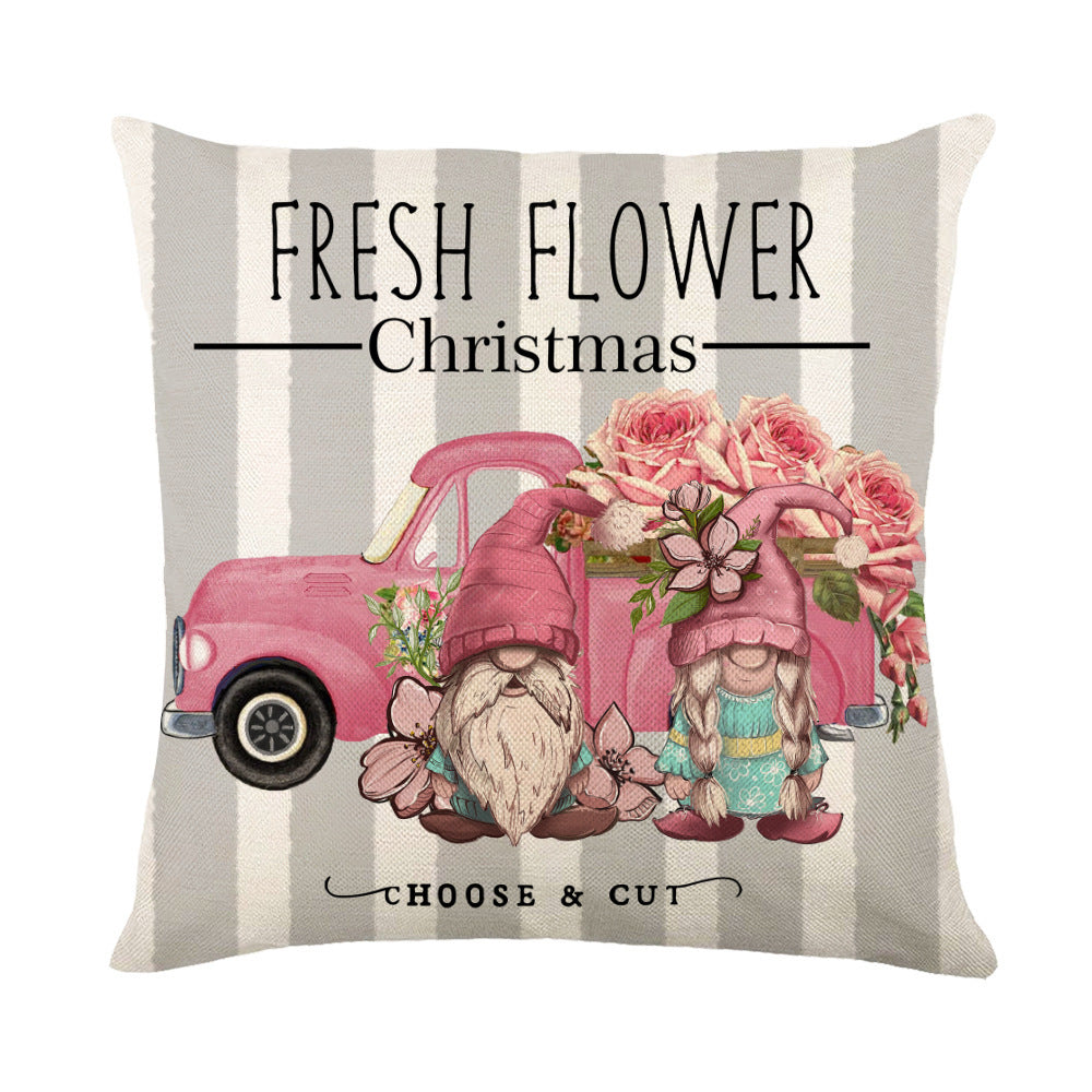 Wholesale Simple Christmas Throw Pillow Cover Letter Decoration Cushion Linen Printing Waist Cushion