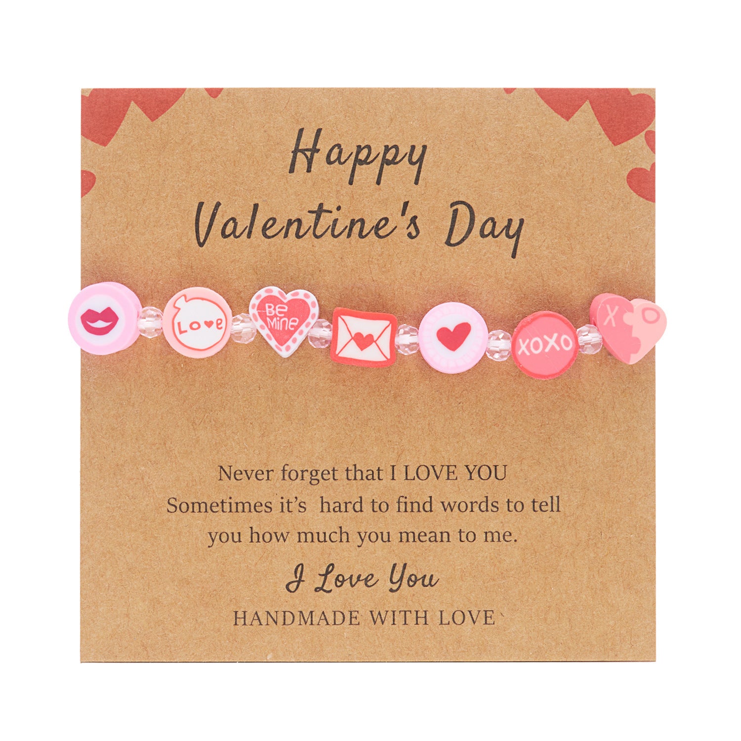 Wholesale Valentine' s Day  Envelope Love Crystal Soft y Cardboard Bracelet