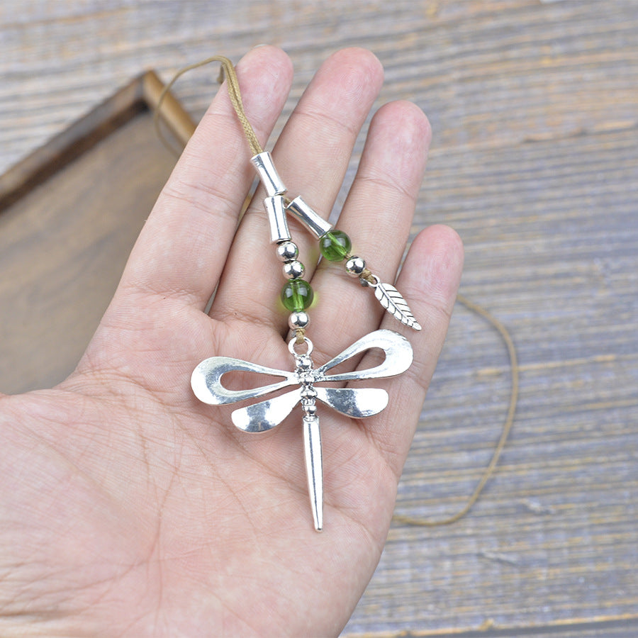 Wholesale Vintage Wax Rope Dragonfly Pendant Necklace