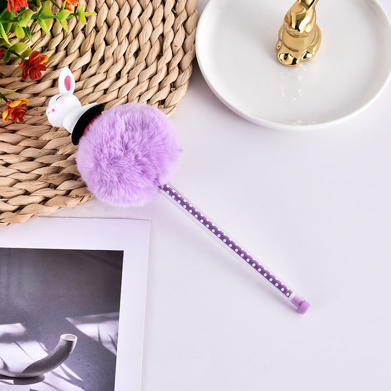 Wholesale Plush Rabbit Plastic Gel Pen