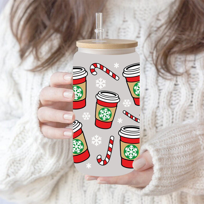 Wholesale Christmas Beverage Series 16oz Cup UV DTF Wraps