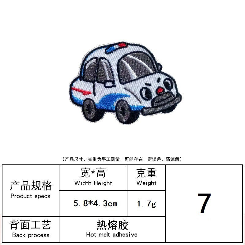 Wholesale Embroidered Cartoon Car Clothes Ironing Embroidered Cloth Stickers FS