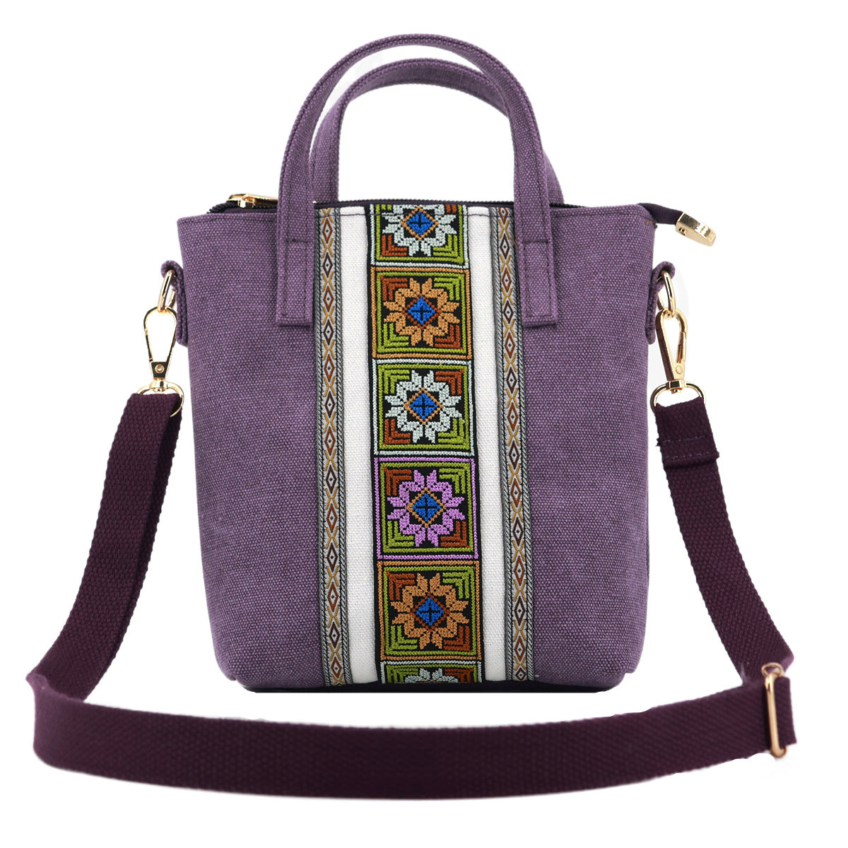 Wholesale Canvas Ethnic Style Embroidered Crossbody Bag
