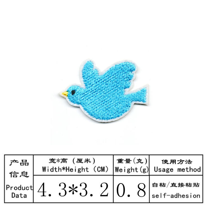 Wholesale Self Adhesive Embroidered Bird Butterfly Insect Patches Set Trendy DIY Decorative Accessory For Coats And Bags Gift Boutique Resale