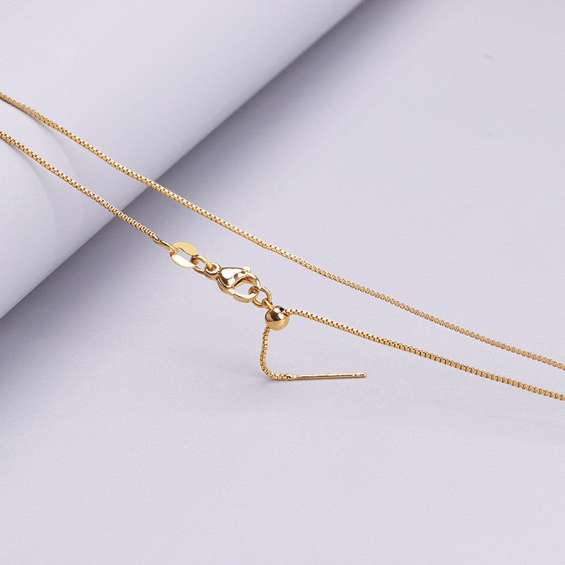 Wholesale Titanium Steel 18k Gold Vacuum Color Preserved Gold Needle Adjustable Necklaces
