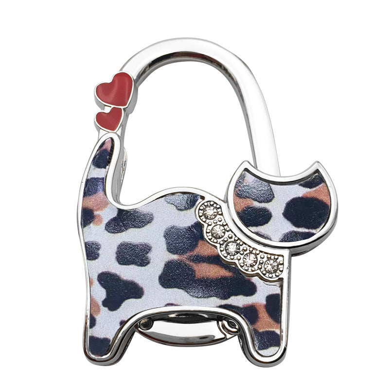 Wholesale Two-hearted Cat Bag Hanger Folding Table Lady Bag Hook