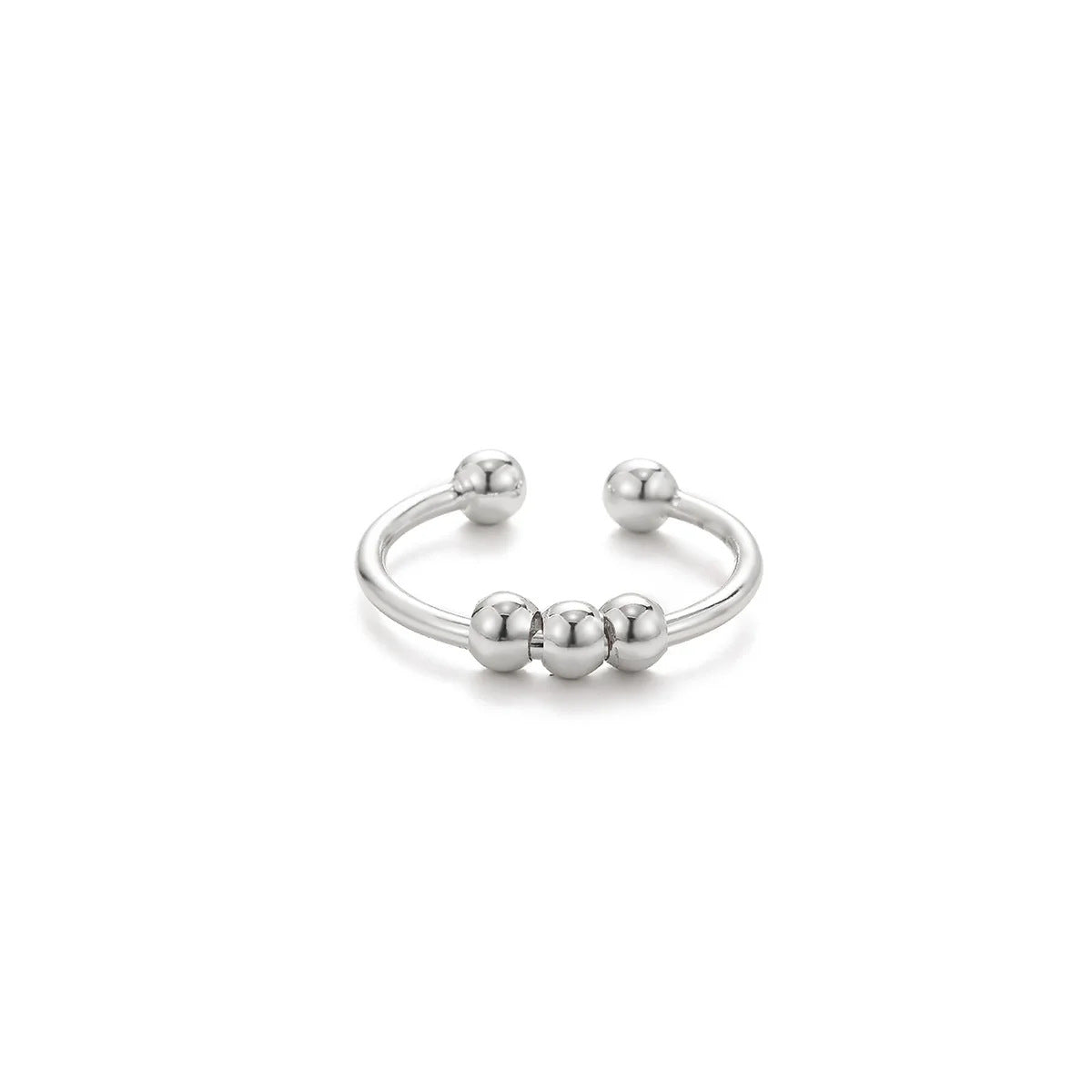 Wholesale Spiral bead rotatable open ring