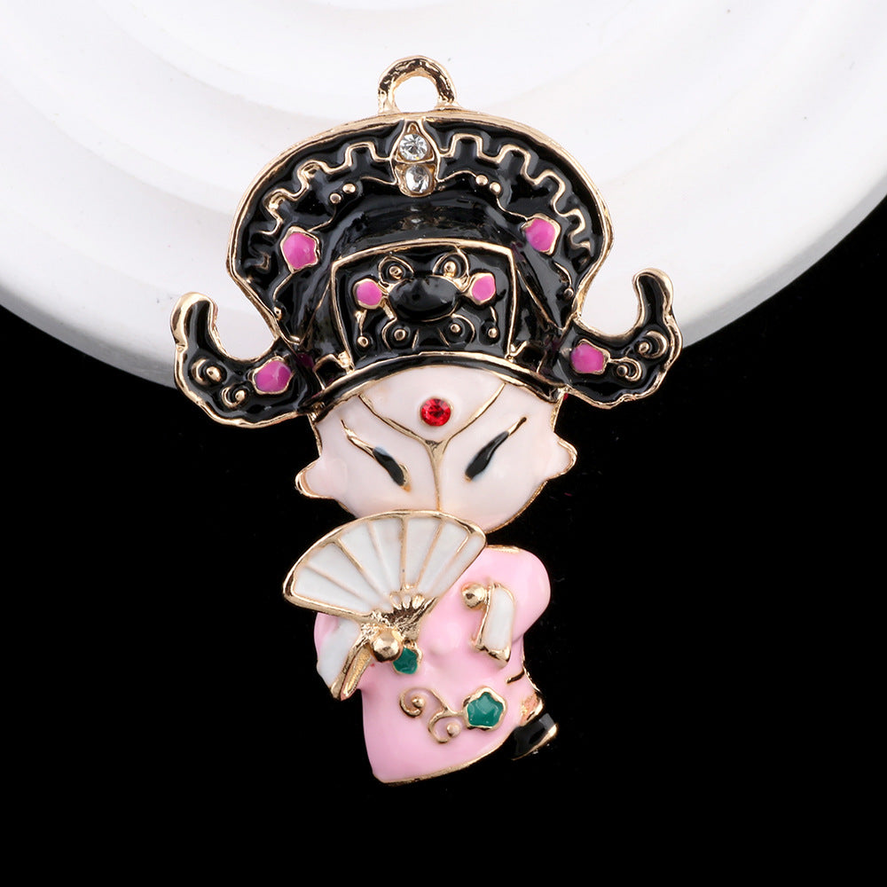 Wholesale 2pcs Chinese Opera Huadan Clay Drill Ball Straight Hole DIY Beads