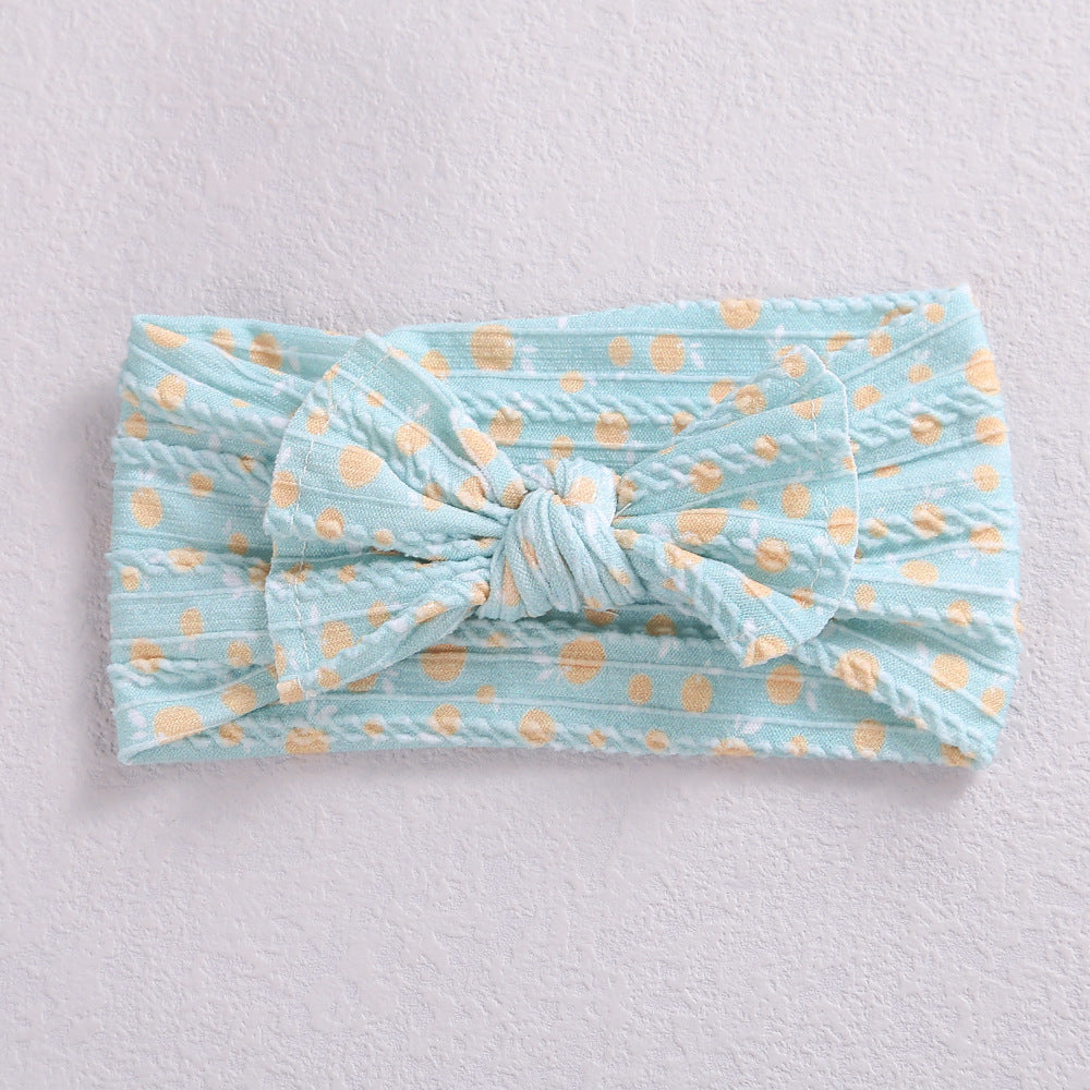 Wholesale Wide Edge Jacquard Bow Nylon Children's Headbands