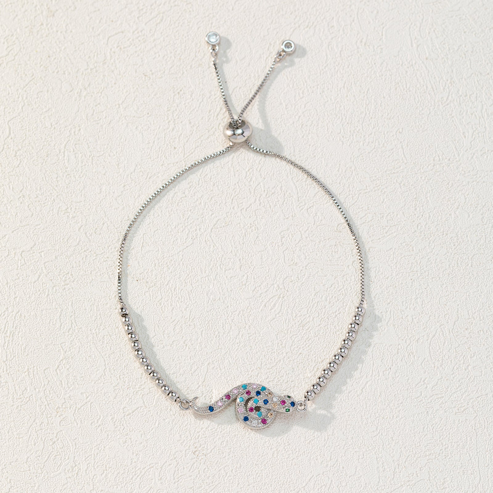 Wholesale Pickaxe Colored Diamond Gold Snake Animal Bracelet