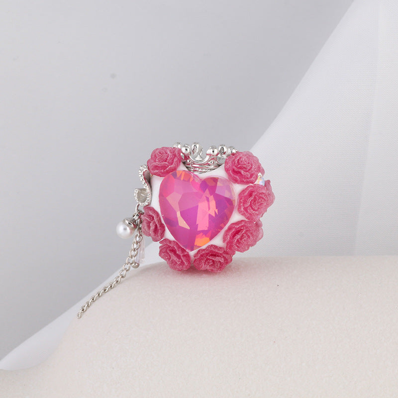 Wholesale Heart-shaped Rose Soft Clay Straight Hole Beads