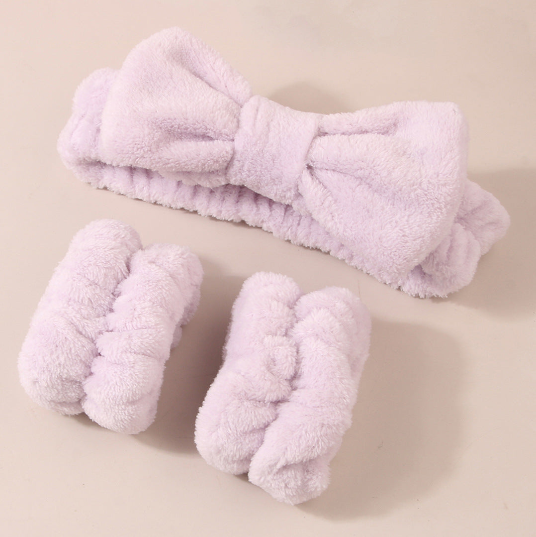 Wholesale Face Wash Waterproof Set Bow Knot Simple Fabric Headband