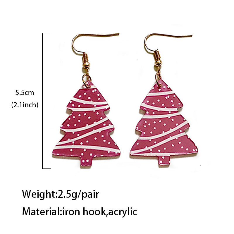 Wholesale Christmas Mirrored Acrylic Snowflake Polka Dot Cut Earrings