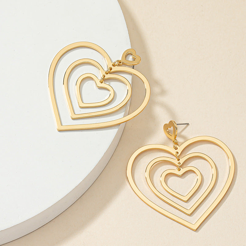 Wholesale New Love Temperament Heart-to-heart Earrings