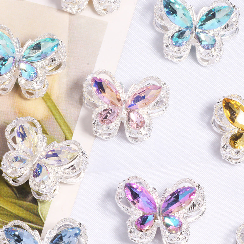 Wholesale 10pcs Colorful rhinestone bow Crystal Beads