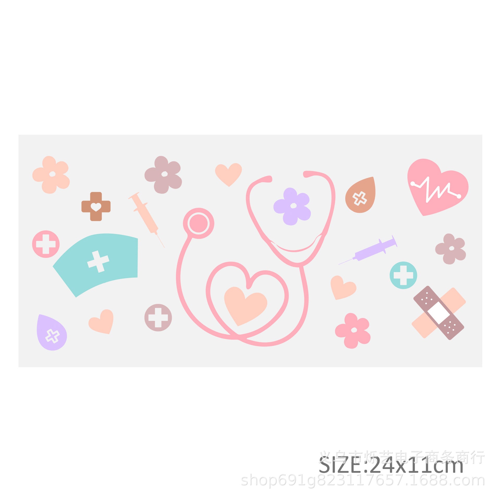 Wholesale 5pcs Nurse Medical Health 16oz Cup UV DTF Wraps