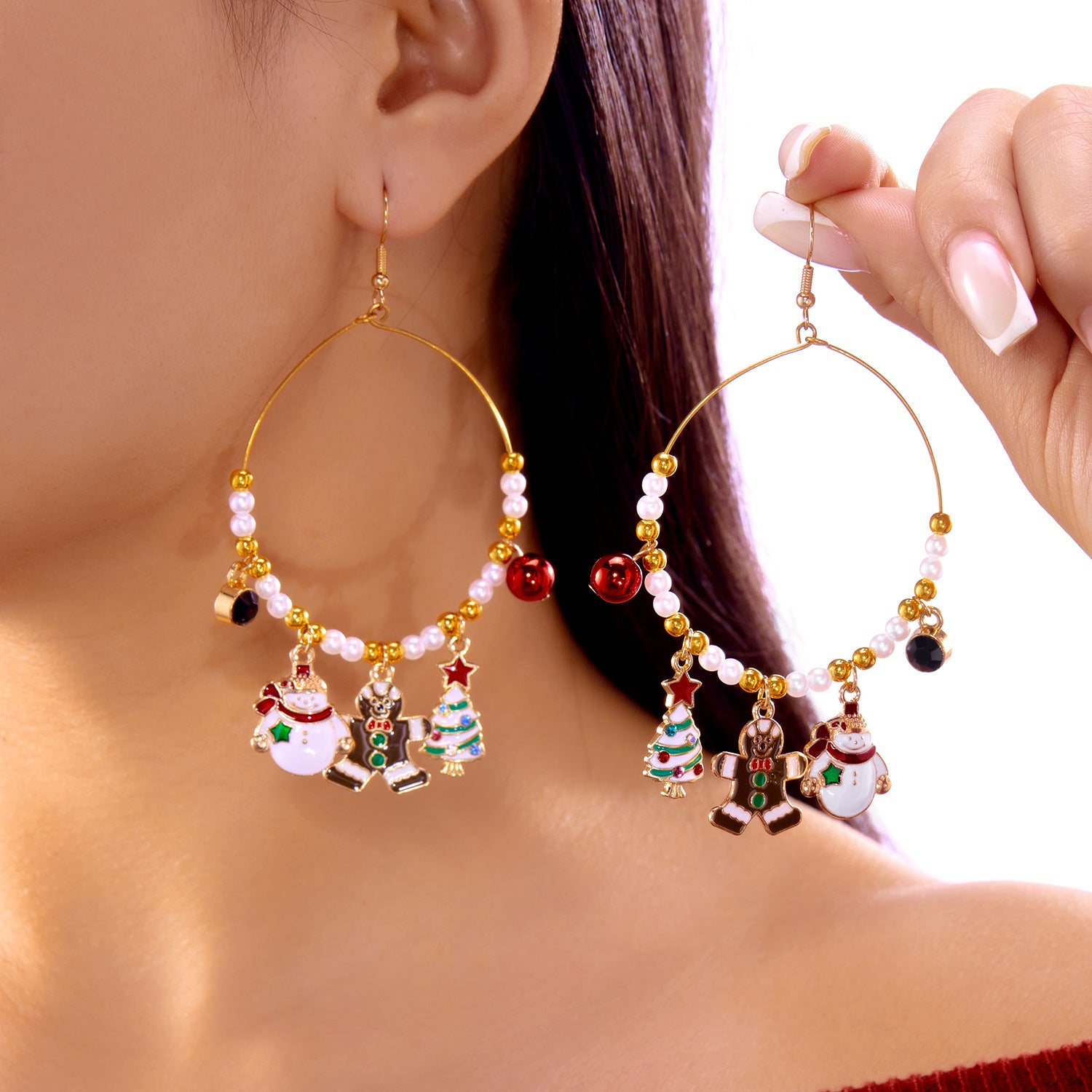 Wholesale Christmas tree  reindee  gingerbread man earrings
