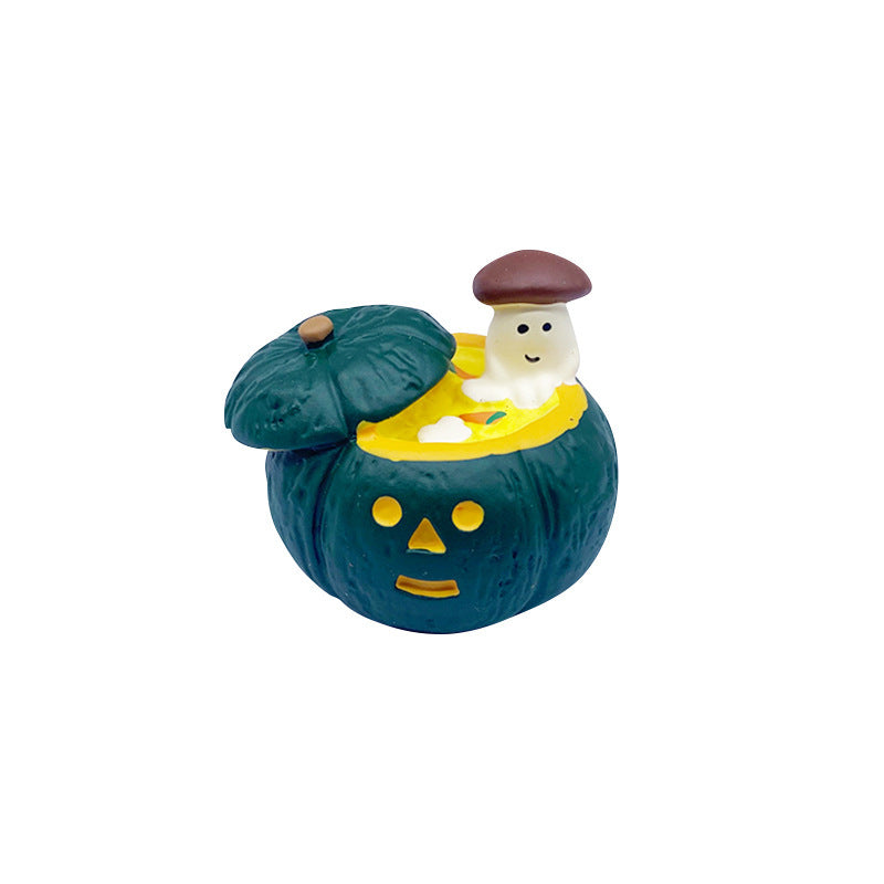 Wholesale  Themed Clown Cat Pumpkin Miniature Resin Scene Ornament For Home Decor Gift