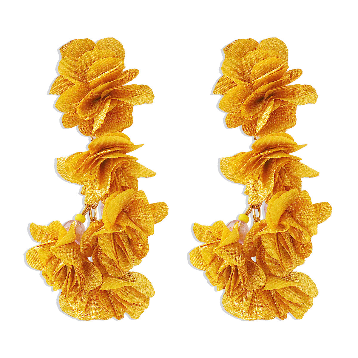 Wholesale Exaggerated Bohemian Colorful Flower Tassel Earrings