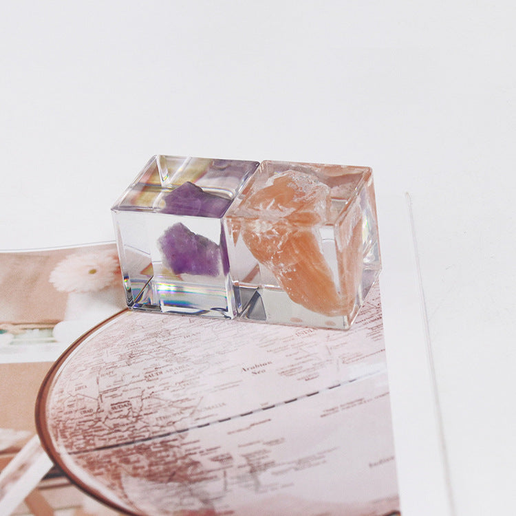 Wholesale 6pcs Natural Color Mineral Resin Drip Glue Crafts Ornaments