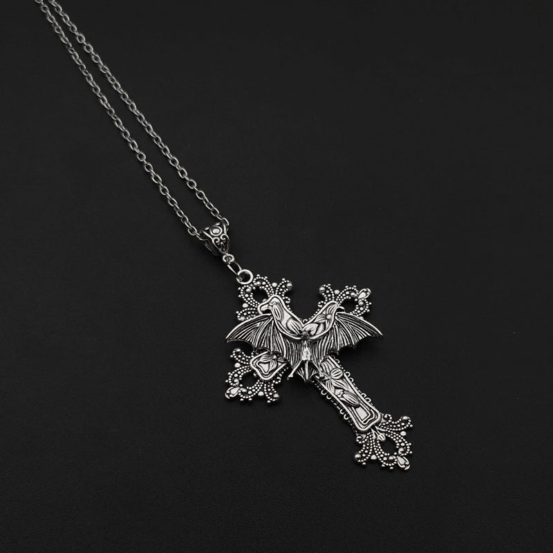 Wholesale Gothic cross butterfly skull pentagram necklace