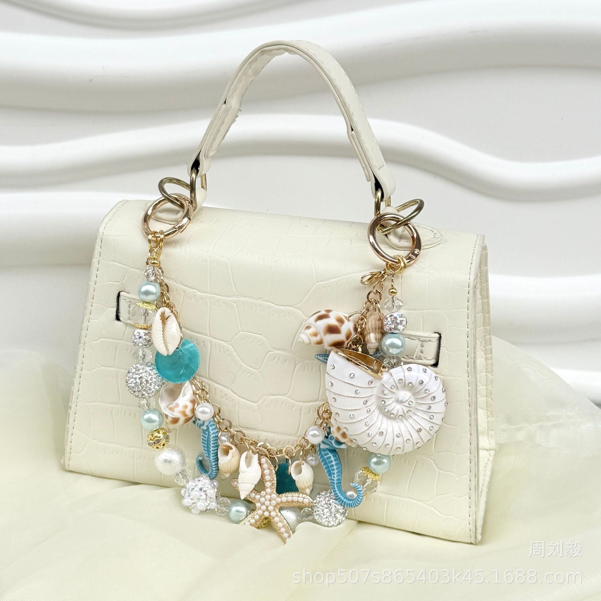 Wholesale Summer Ocean Series Pearl and Seashell Phone Charm