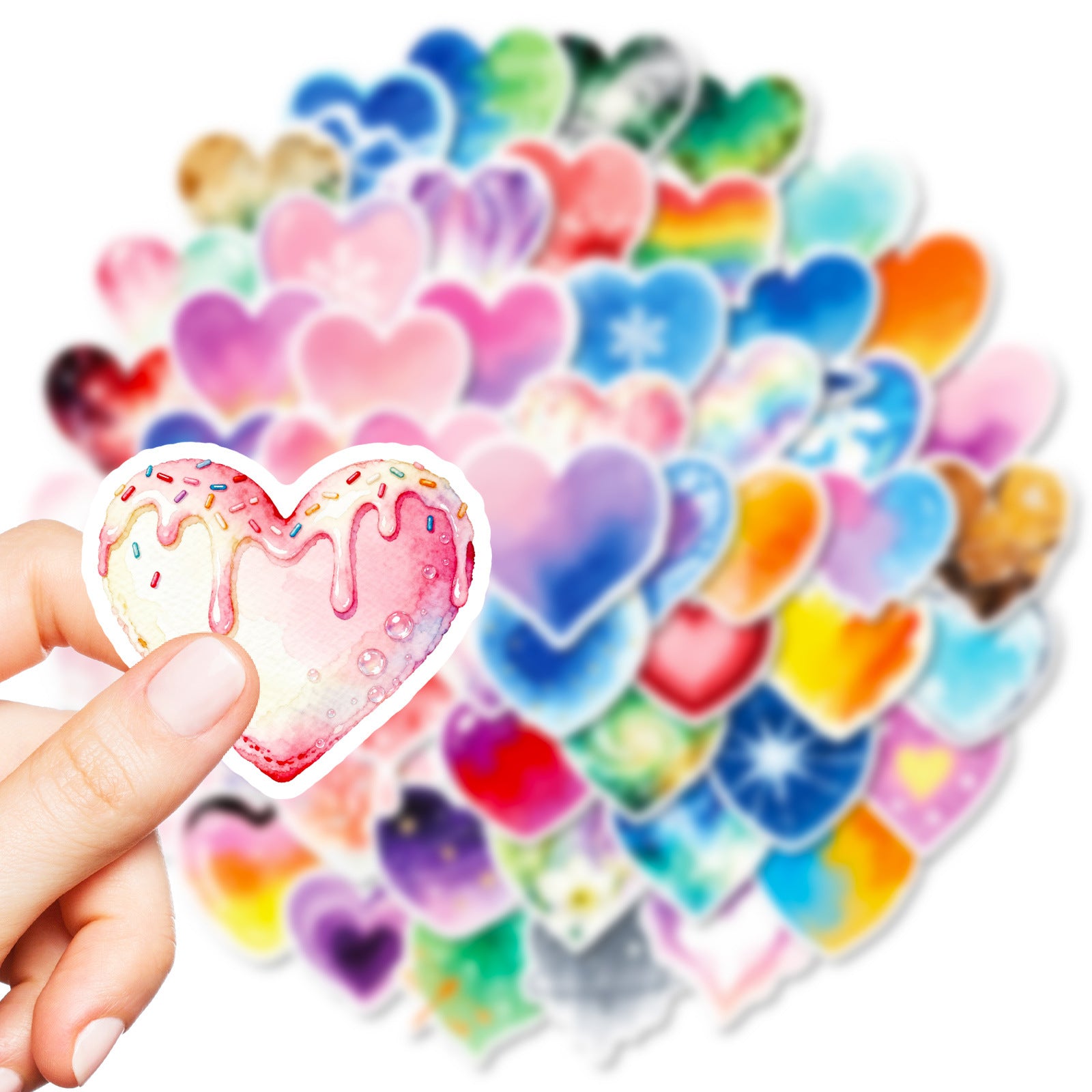 Wholesale 56pcs Watercolor Pattern Love Stickers