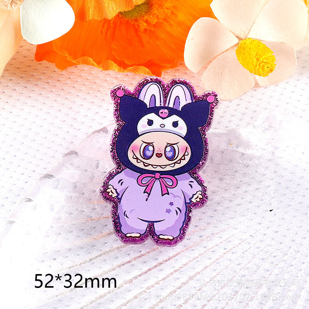 Wholesale 10pcs/ pack cartoon character cute pendant acrylic pin cute DIY accessories