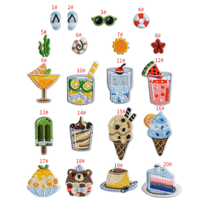 Wholesale Summer Afternoon Tea Cartoon Cloth Patch