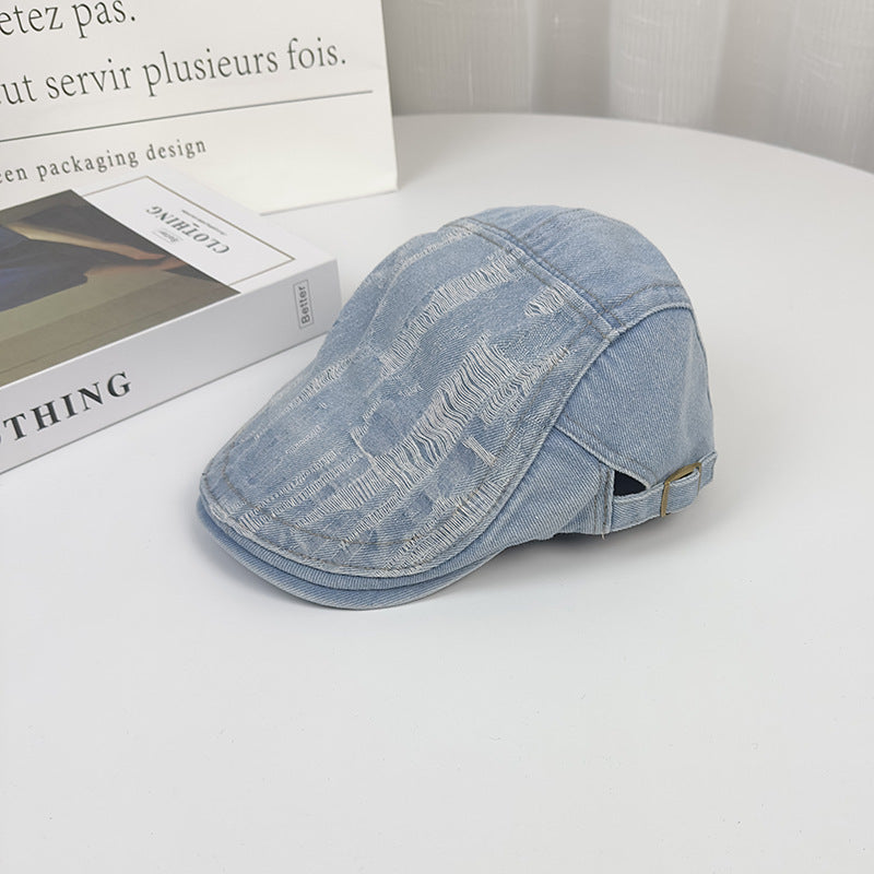 Wholesale Fashion Ripped Denim Retro Front Hat