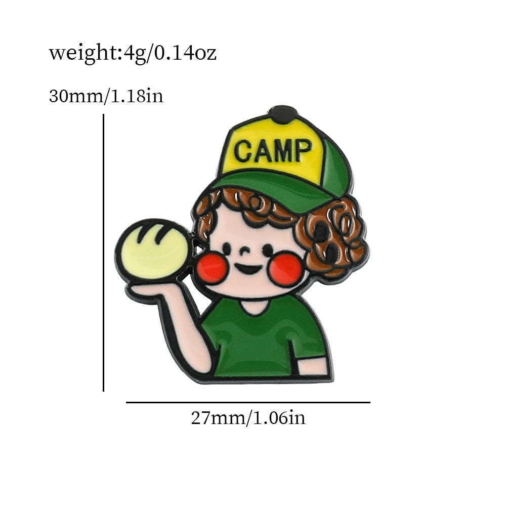 Wholesale 5pcs Cute cartoon metal badge brooch