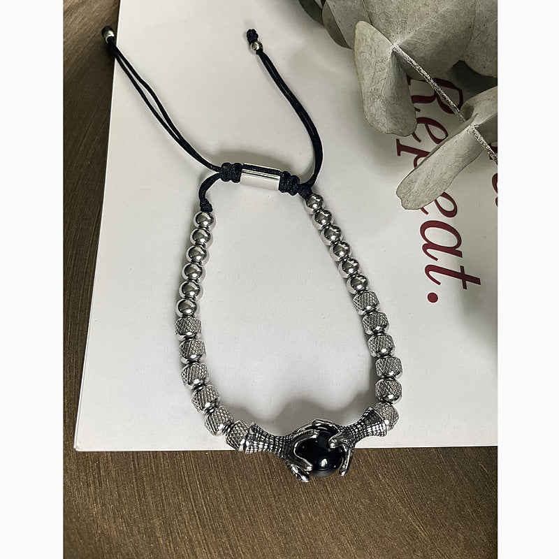 Wholesale Steel Ball Dragon Claw Drawstring Adjustable Bracelet