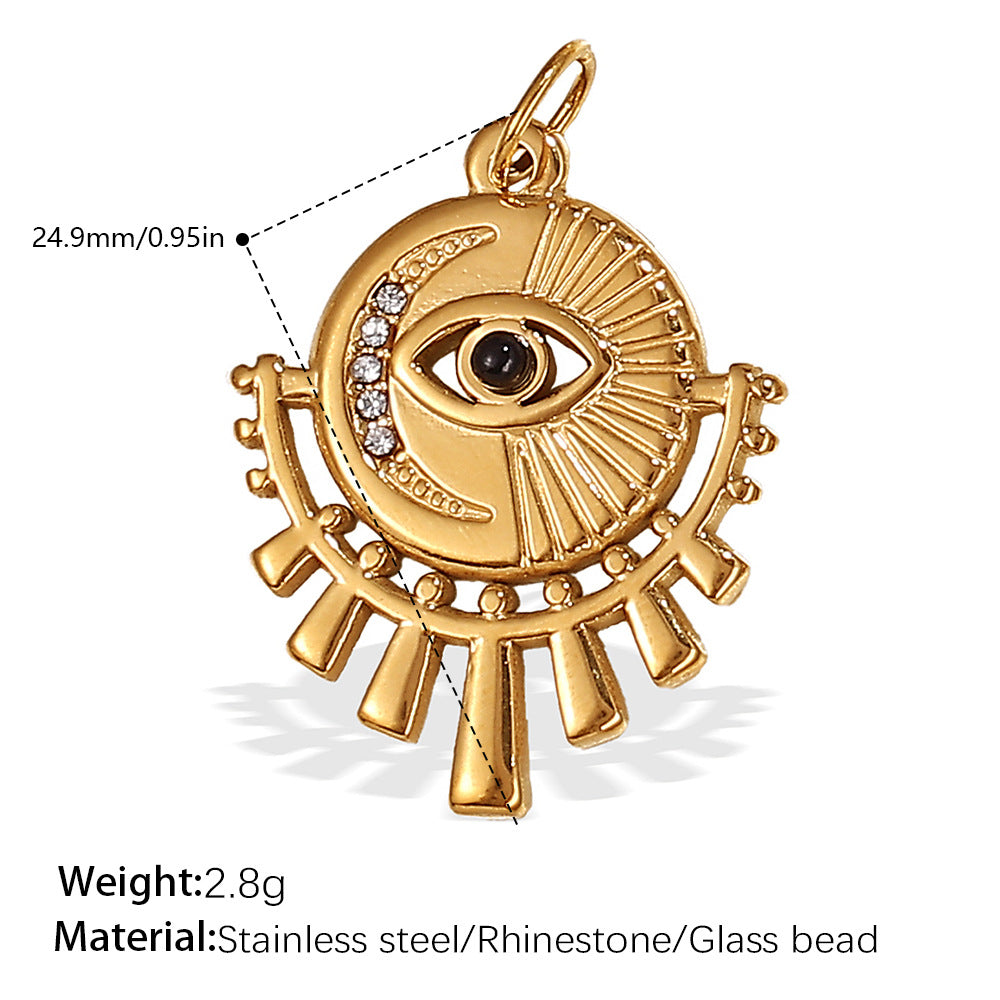 Wholesale Stainless steel 18K gold-plated palm eye pendant