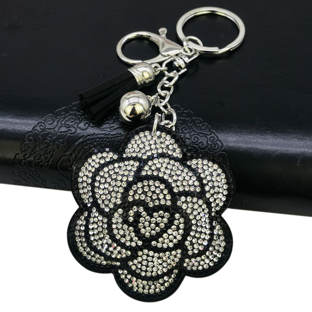 Wholesale 4pcs Figure Plum Blossom Diamond  Rhinestone Zinc Alloy  Keychain