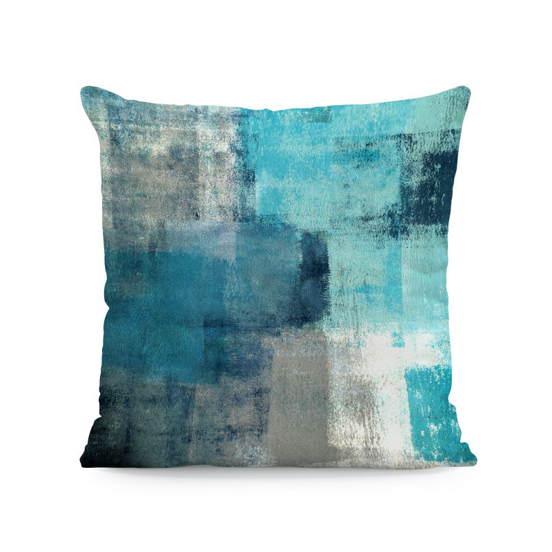 Wholesale Geometric Watercolor Printed Plush Pillowcases