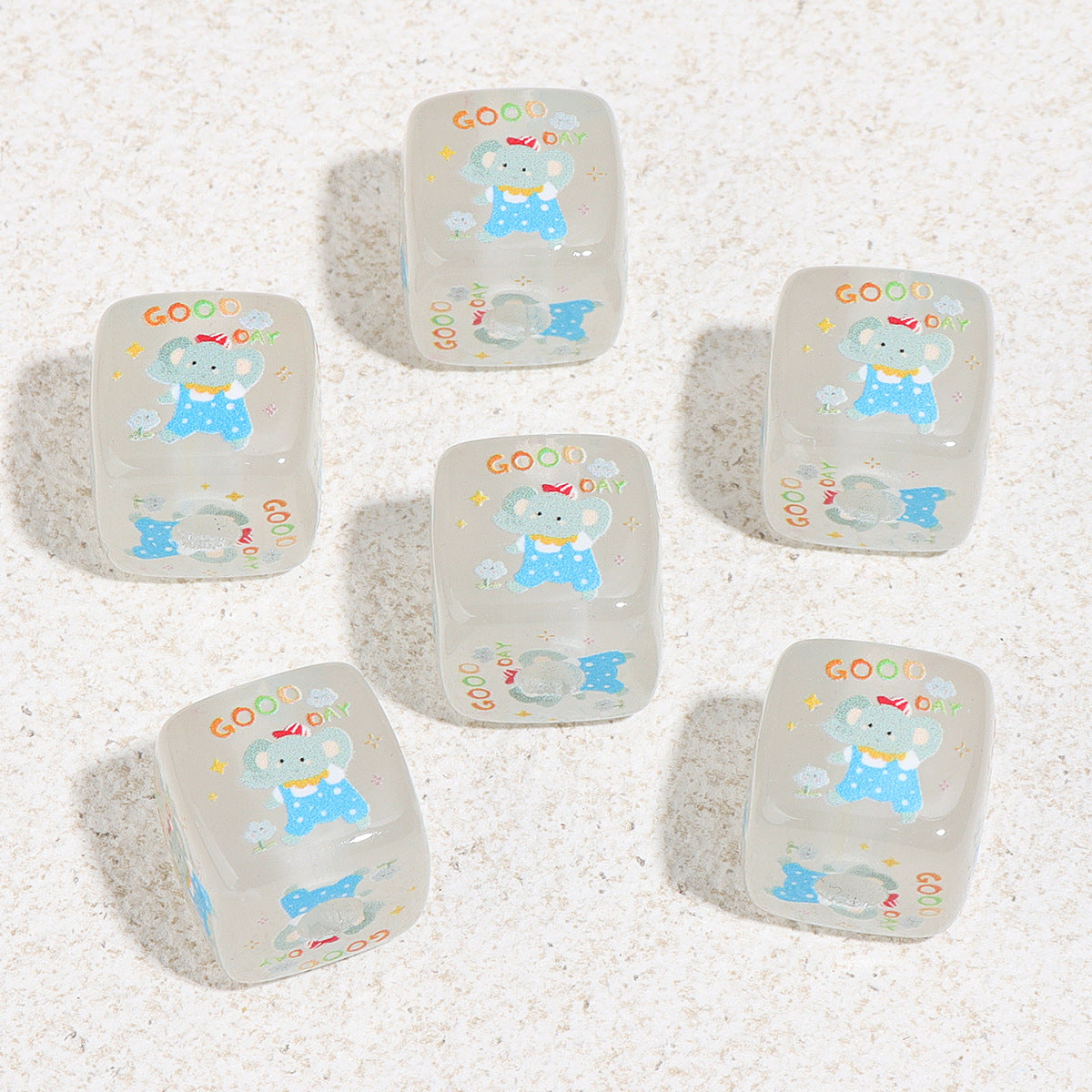 Wholesale 10pcs Night Light Cute Rabbit Dinosaur Blocks Acrylic Beads