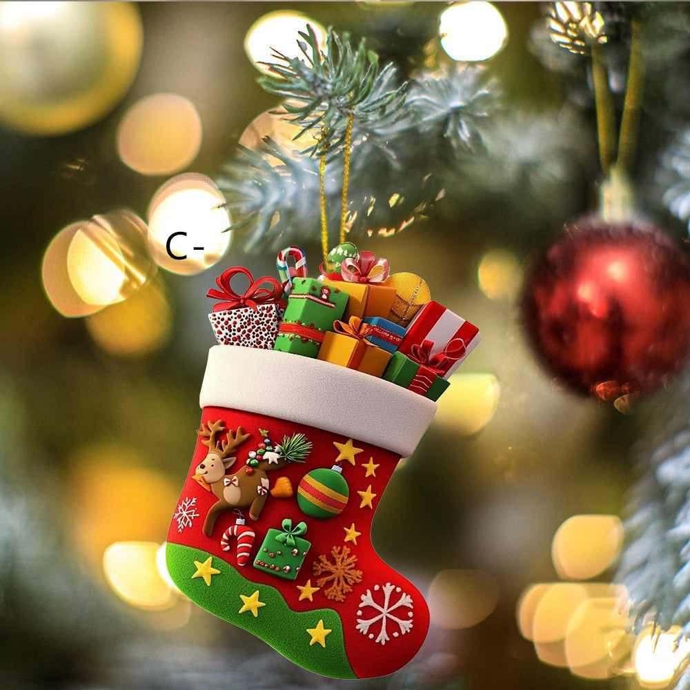 Wholesale Christmas Stocking Series Acrylic Ornaments