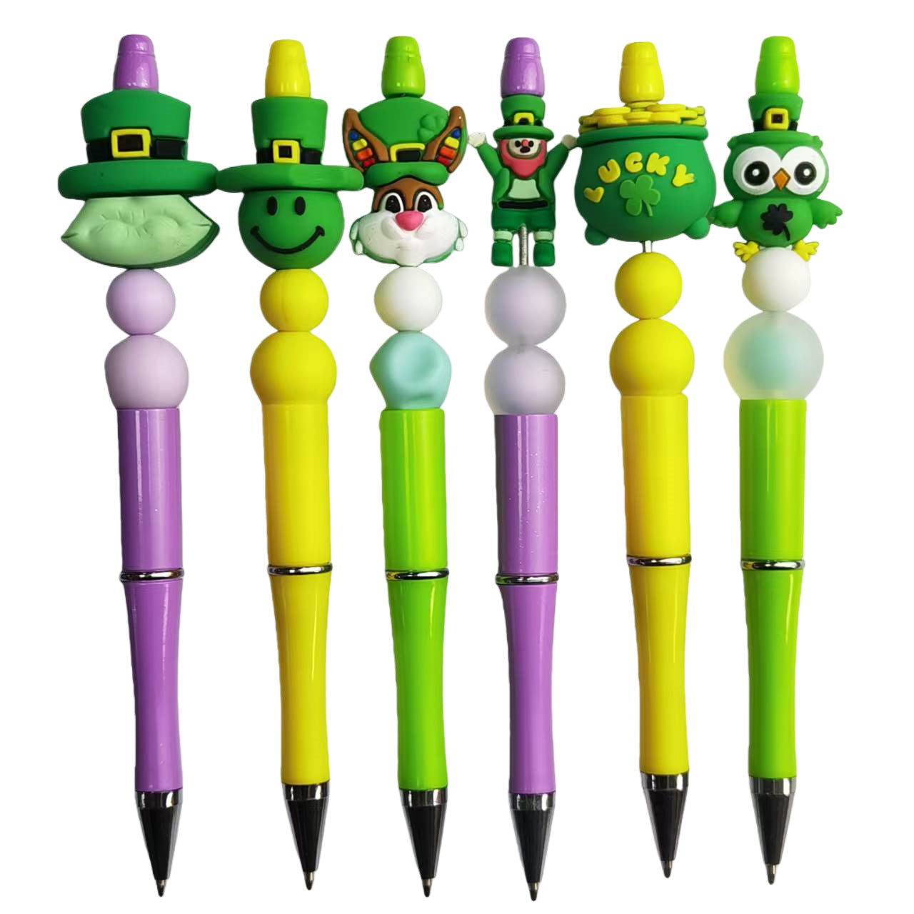 Wholesale 10pcs St.  Patrick' s Day Green Hat Cartoon 3D Focal Beads