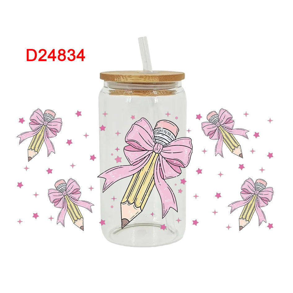 Wholesale Cartoon Cute Study Campus Theme 16oz Cup UV DTF Wraps