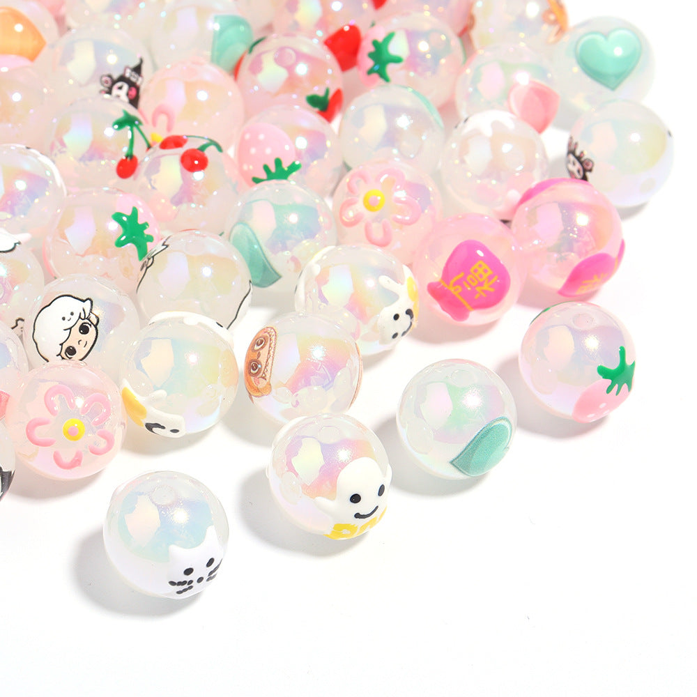 Wholesale 10pcs DIY Color Plated Round Beads