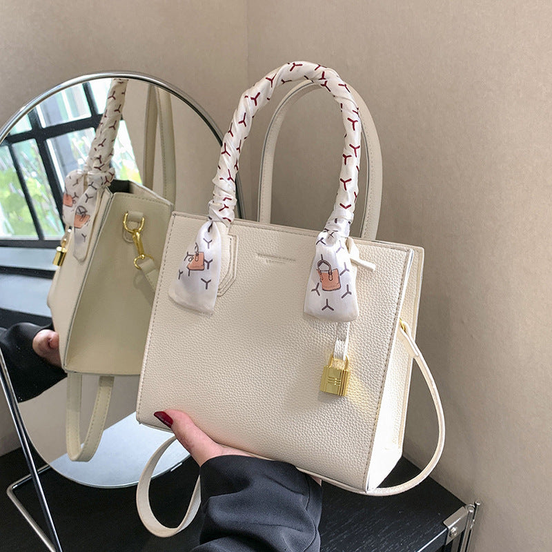 Wholesale 2023 PU Simple Scarf Texture Handheld Tote Bag Crossbody Shoulder Bag