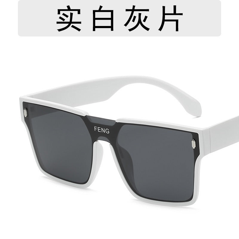 Wholesale Retro One-piece Lens Large Frame Anti-UV Sunglasses