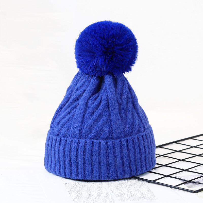 Wholesale Autumn and Winter Knitted Woolen Hat Thickened and Velvet Warm Hat