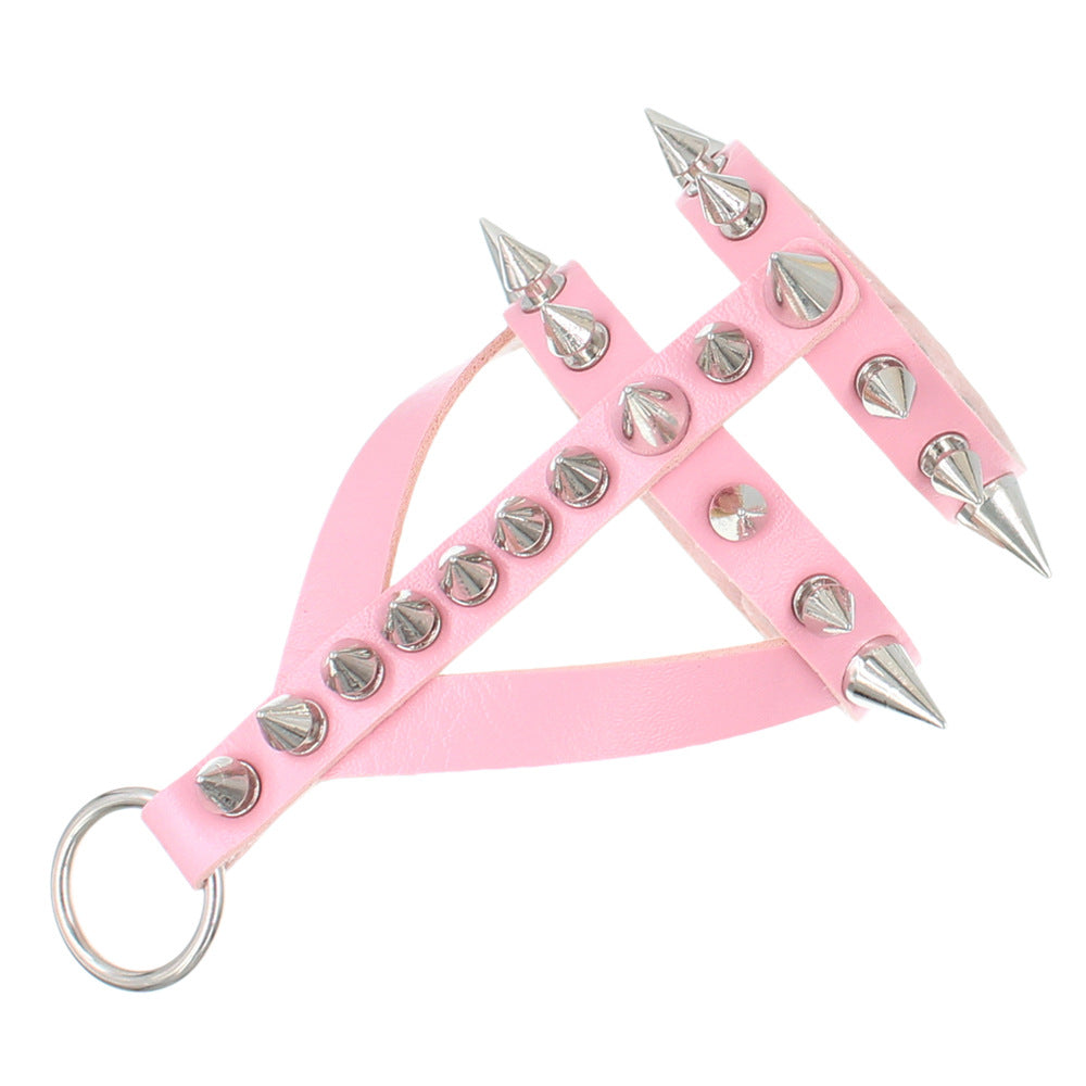 Wholesale  Dark Exaggerated Gothic Bracelet PU Leather Pointed Rivet Bracelet