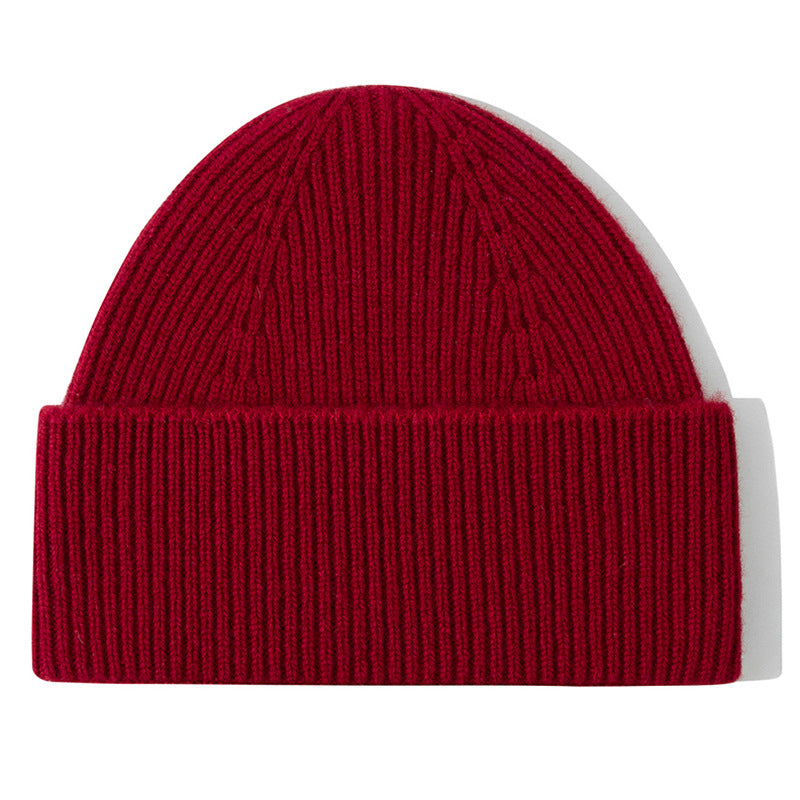 Wholesale Autumn and Winter Ultra-fine Pure Wool Solid Color Beanie