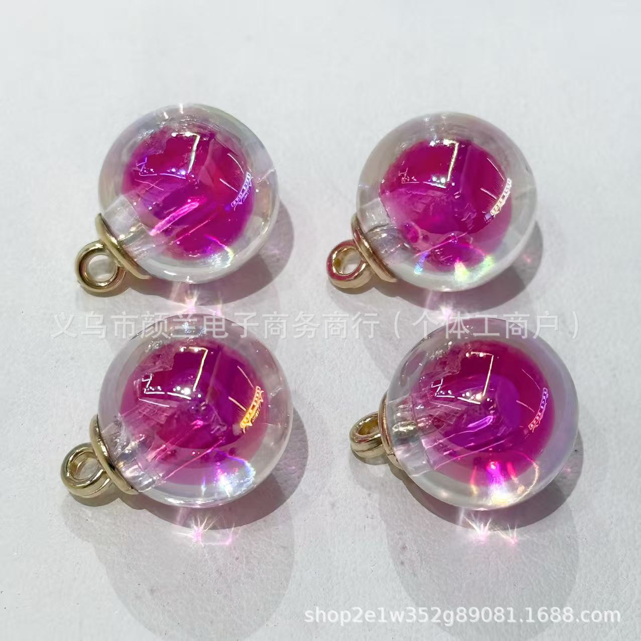 Wholesale 200pcs Colored plated hanging hole acrylic round beads