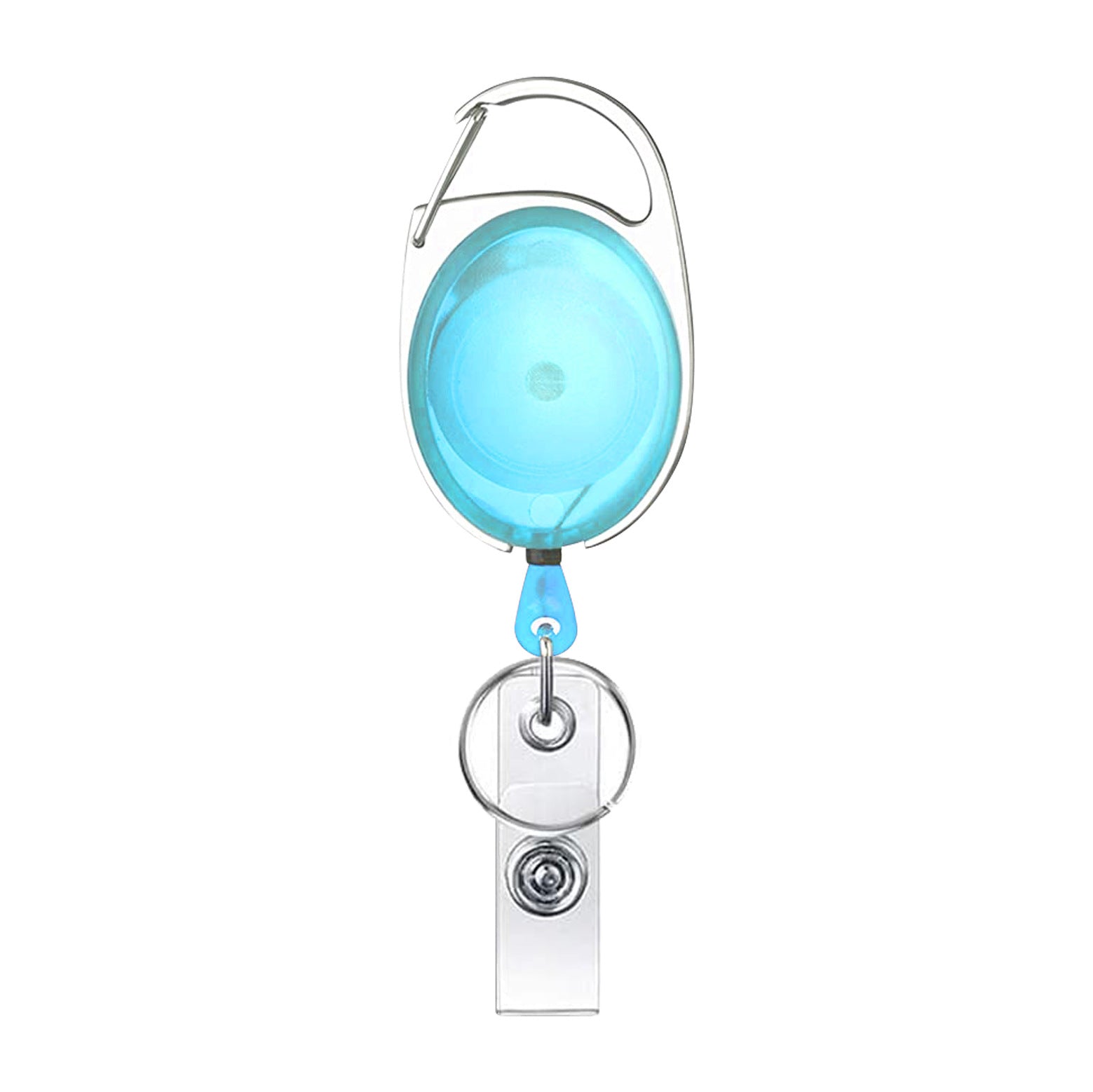 Wholesale Transparent Colorful Oval Zinc Alloy Retractable Keychain